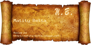 Matity Betta névjegykártya
